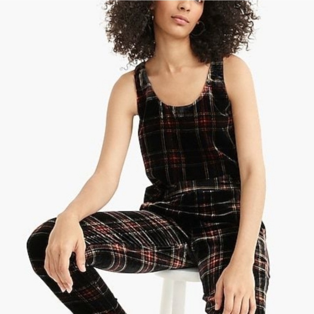 J. Crew Tartan Velvet Tank Top, 4P